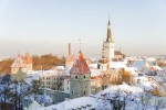 Panorama zasněženého Tallinnu