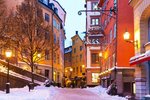 Procházka nádhernými nasvícenými uličkami Gamla Stanu ve Stockholmu