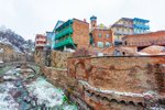 Zimní pohled na historické centrum v Tbilisi