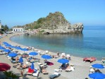 Itálie, Sicílie, Taormina - Villa Esperia - pláž