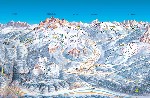 lyžařská mapa Latemar, Val di Fiemme, Itálie.