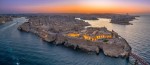 Panoramic aerial view of Valletta, Sliema, Birgu in Malta island