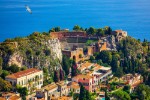 Ruins of Ancient Greek theater in Taormina, Sicily, Italy