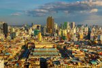 Západ slunce nad hlavním městem Phnom Penh