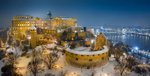 Budapešť Budínský hrad v zimě