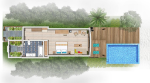 Deluxe villa na pláži s bazénem - půdorys