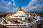 Stupa Boudhanath a modlitební vlaječky