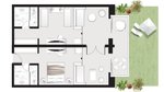 Family bungalov suita boční výhled na moře - půdorys