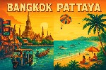 Ilustrační obrázek k destinacím Bangkok a Pattaya vytvořený za pomocí AI