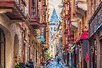 The Walls of the narrow Turkish street by the Galata Tower