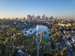 Drone view on Echo Park, Los Angeles