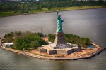 Beautiful Aerial View of Statue of Liberty New York City