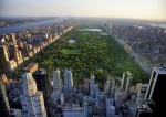 Manhattan Central Park view from high position in the evening