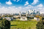 Panorama Londýna od královské observatoře v Greenwich