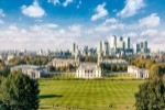 Panorama Londýna od královské observatoře v Greenwich