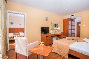 Economy room with french bed park side Connected