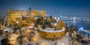 Budapešť Budínský hrad v zimě