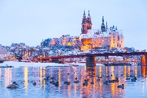 Meißen an der Elbe im Winter(1)