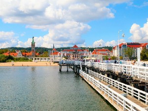 Pohled z mola v letovisku Sopoty