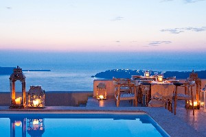 Restaurant on the Rim of Caldera