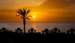 View of sunset from hotel