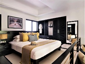 Contemporary interiors with views of the ocean.