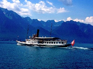 Mont Blanc a Ženevské jezero