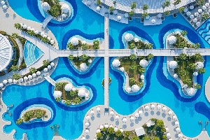 Letecký pohled na bazény 